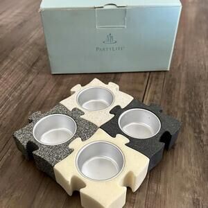 Partylite Exclusive Puzzle Piece Candle Holder w/box!